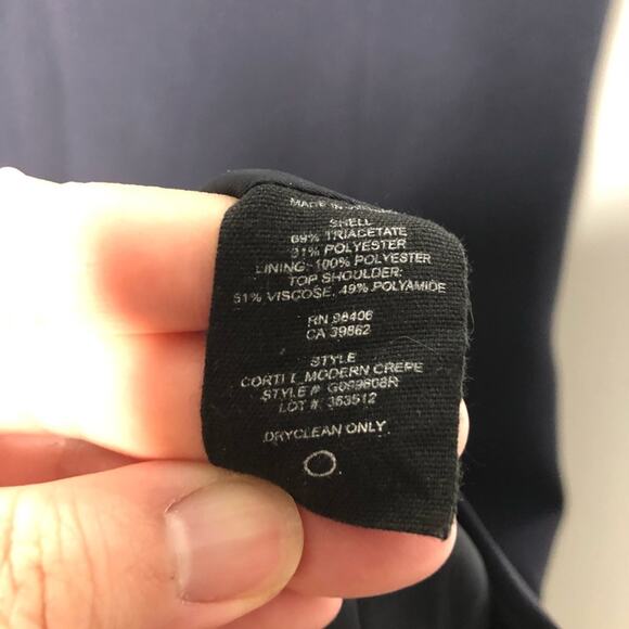 Theory Modern Crepe Sheath Dress Navy Lace 2 EUC - Picture 7 of 9